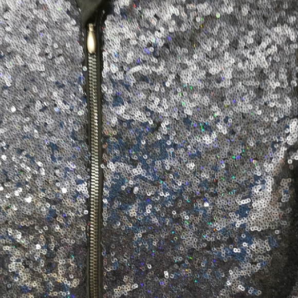 3 Pommes Shimmering Midnight Blue Girls Bomber Jacket - Picture 3 of 7